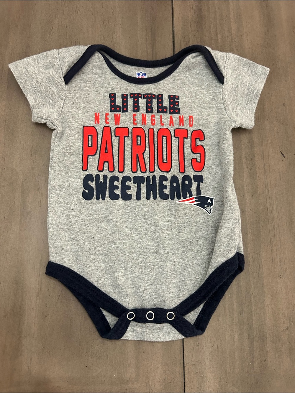 New England Patriots NFL Baby Sweetheart Onesie 6-9M